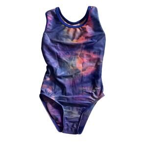 Destira Purple Open Racer back leotard size child small